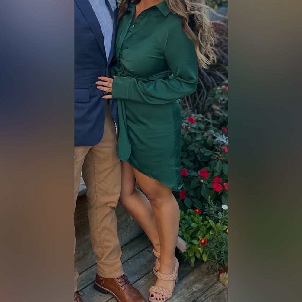 Satin Green Dress